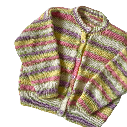 Vintage knitted pastel cardigan. Size approx 3 years.