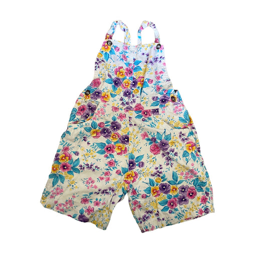 Vintage kite floral dungaree / shortalls. Age 7-8 years