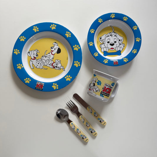 101 dalmations melamine cutlery & plate set