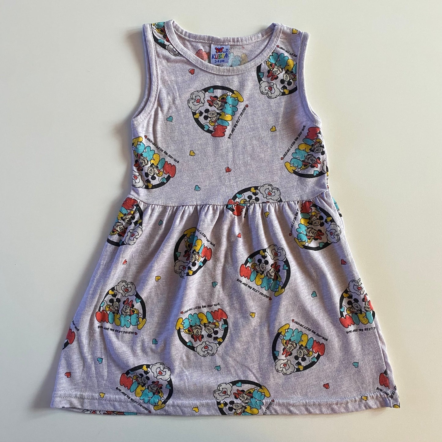 Vintage Mickey Mouse ‘you are my best friend’ grey dress. Size 3-4 years