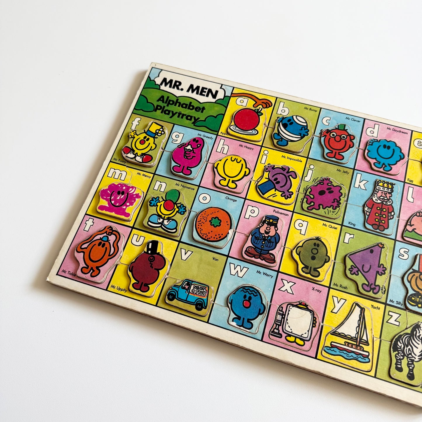 Vintage wooden mr men puzzle