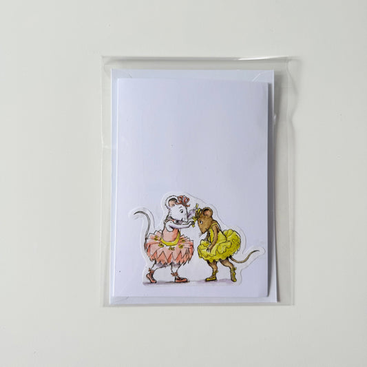 Recycled & homemade vintage card - Angelina Ballerina