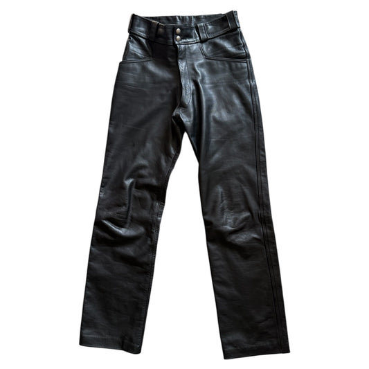 Vintage Grand Prix straight leg genuine leather trousers. Size 10.