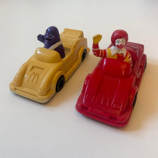 Vintage 1991 McDonald’s Ronald McDonald & grimace cars.