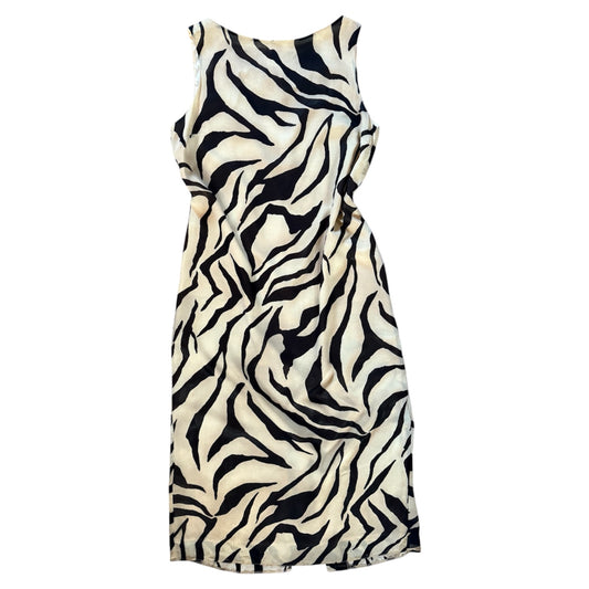 Vintage lightweight high cut neck parallel zebra dress. Size 16