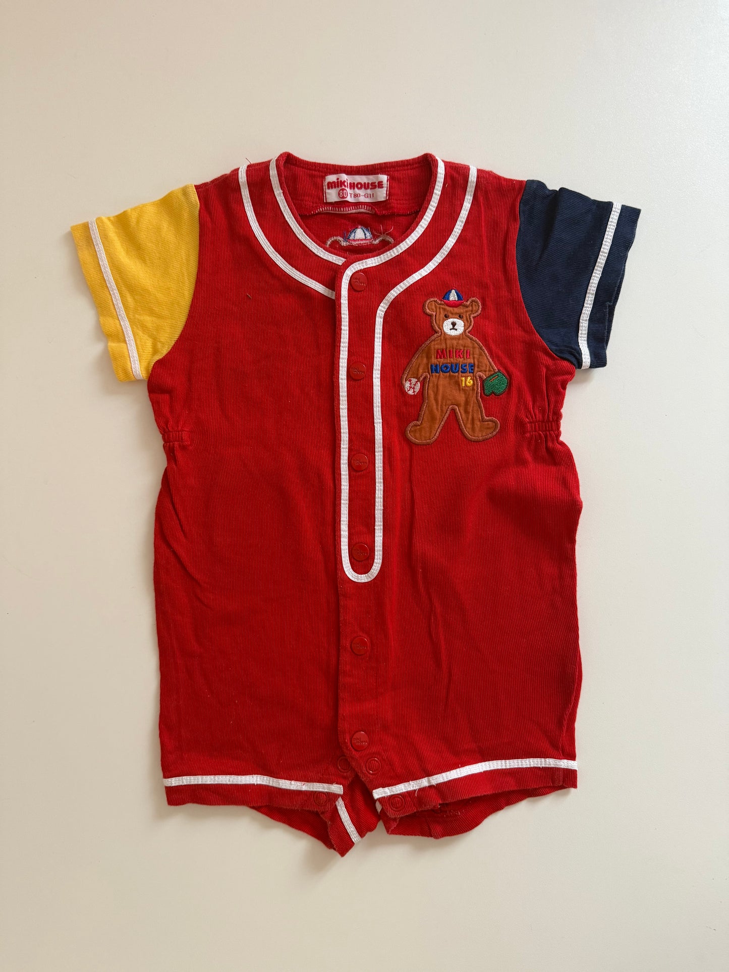 Vintage mikihouse colourblock romper. Size 12-18 months