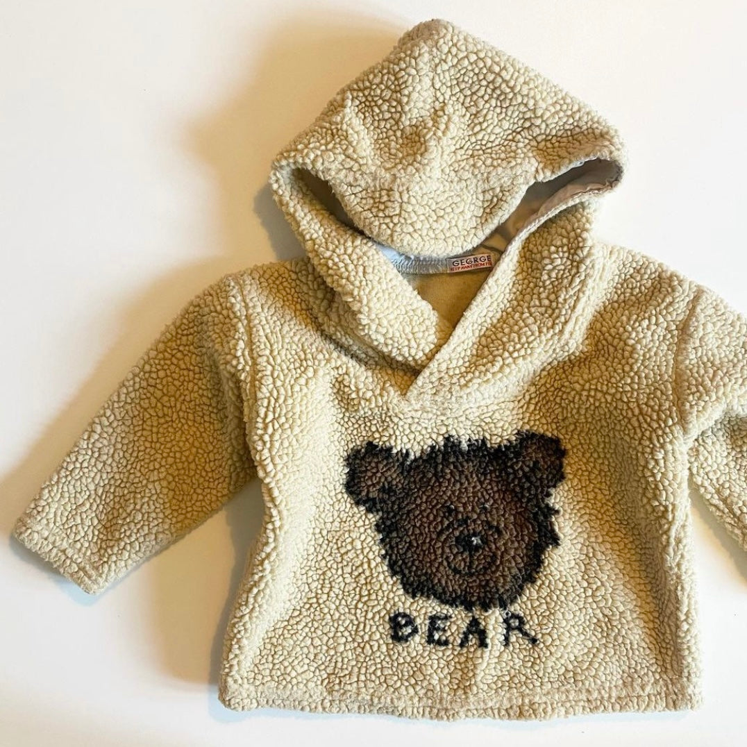 Vintage George teddy bear hooded sweatshirt 12-18 months