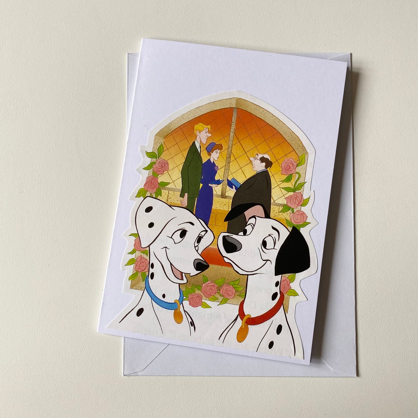 Recycled & homemade vintage card - 101 dalmations