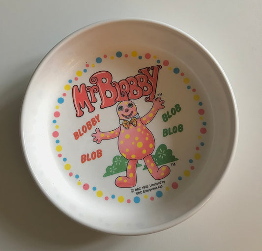 Vintage rare 1992 mr blobby plastic bowl