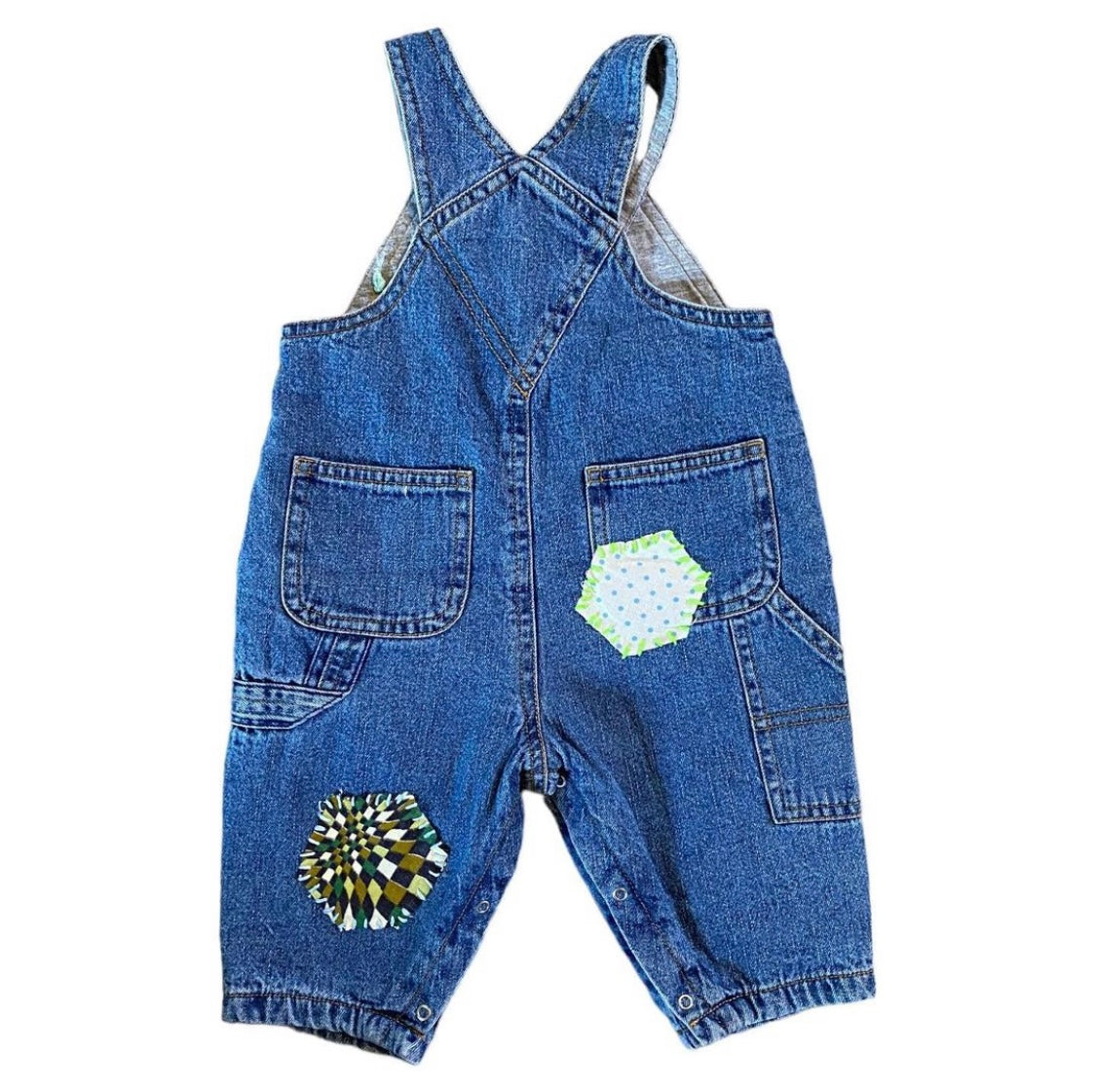 Vintage mothercare dungarees with patches 0-3 months