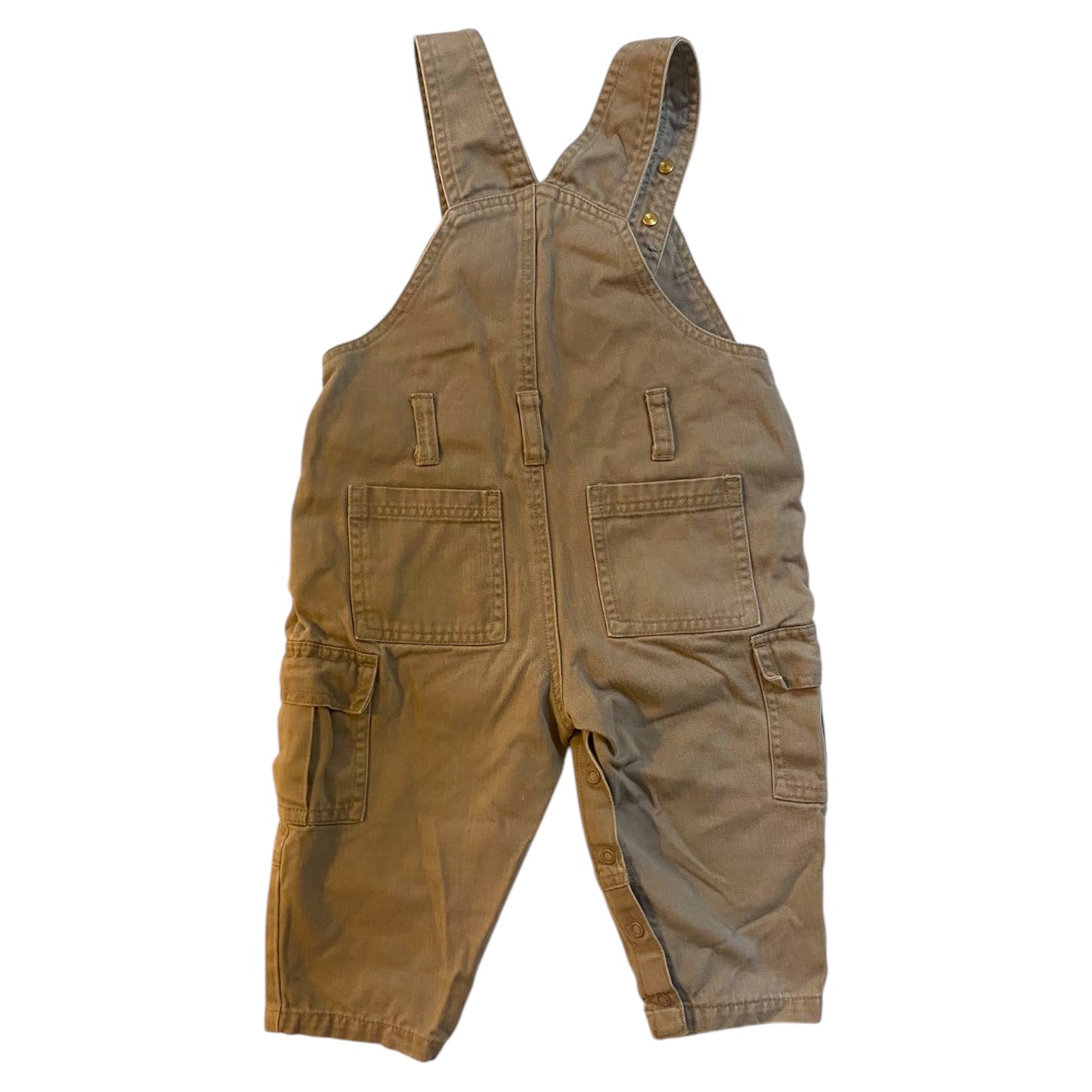 Vintage adams light brown 100% cotton dungarees. Size 12-18 months
