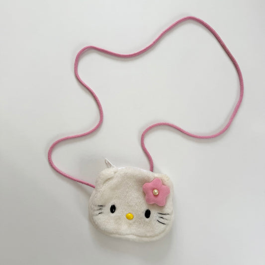 Vintage Y2K 2000 Hello Kitty fur cross body bag.