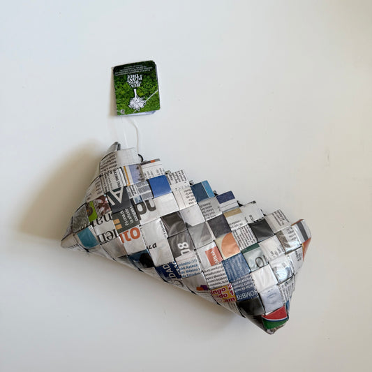 Recycled sustainable paper clutch bag
