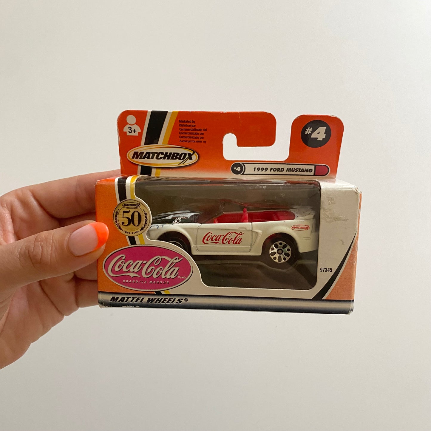 Vintage matchbox 1999 ford mustang Coca cola car. Unopened