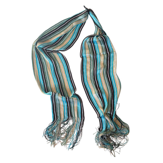 Vintage Y2K striped shawl neck scarf