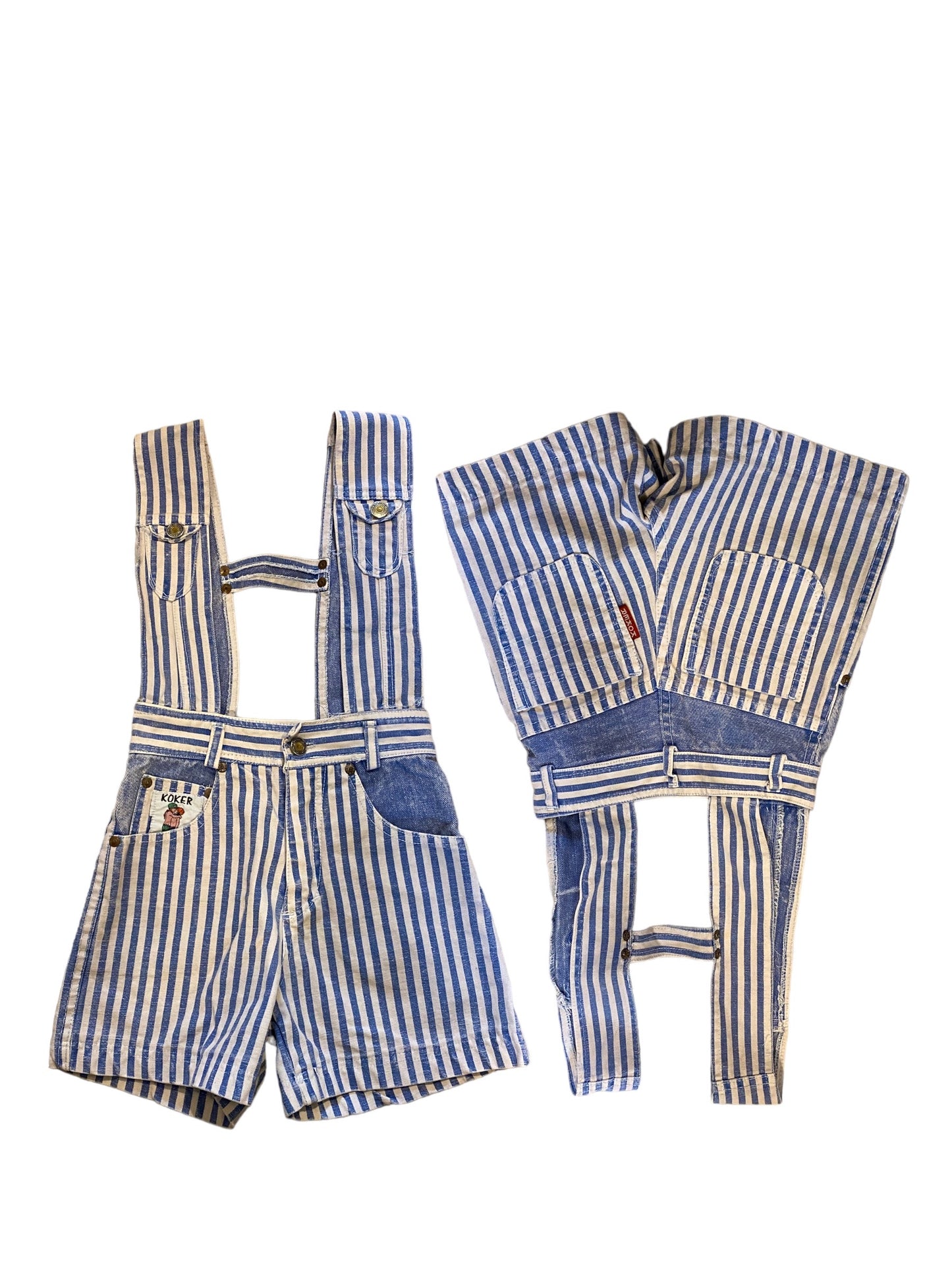 Vintage Koker stripy shortalls 3-4 years