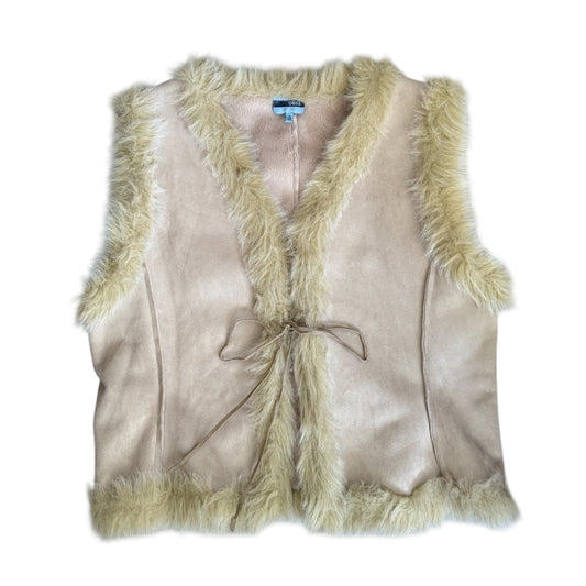 Vintage oasis faux fur sleeveless jacket. Size 12-14