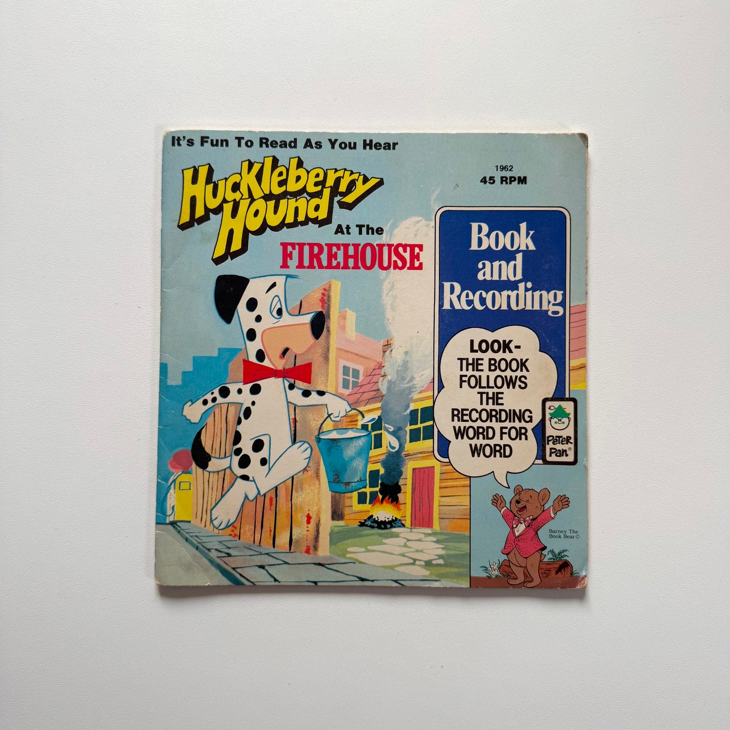 Vintage 1974 huckleberry hound book & vinyl.