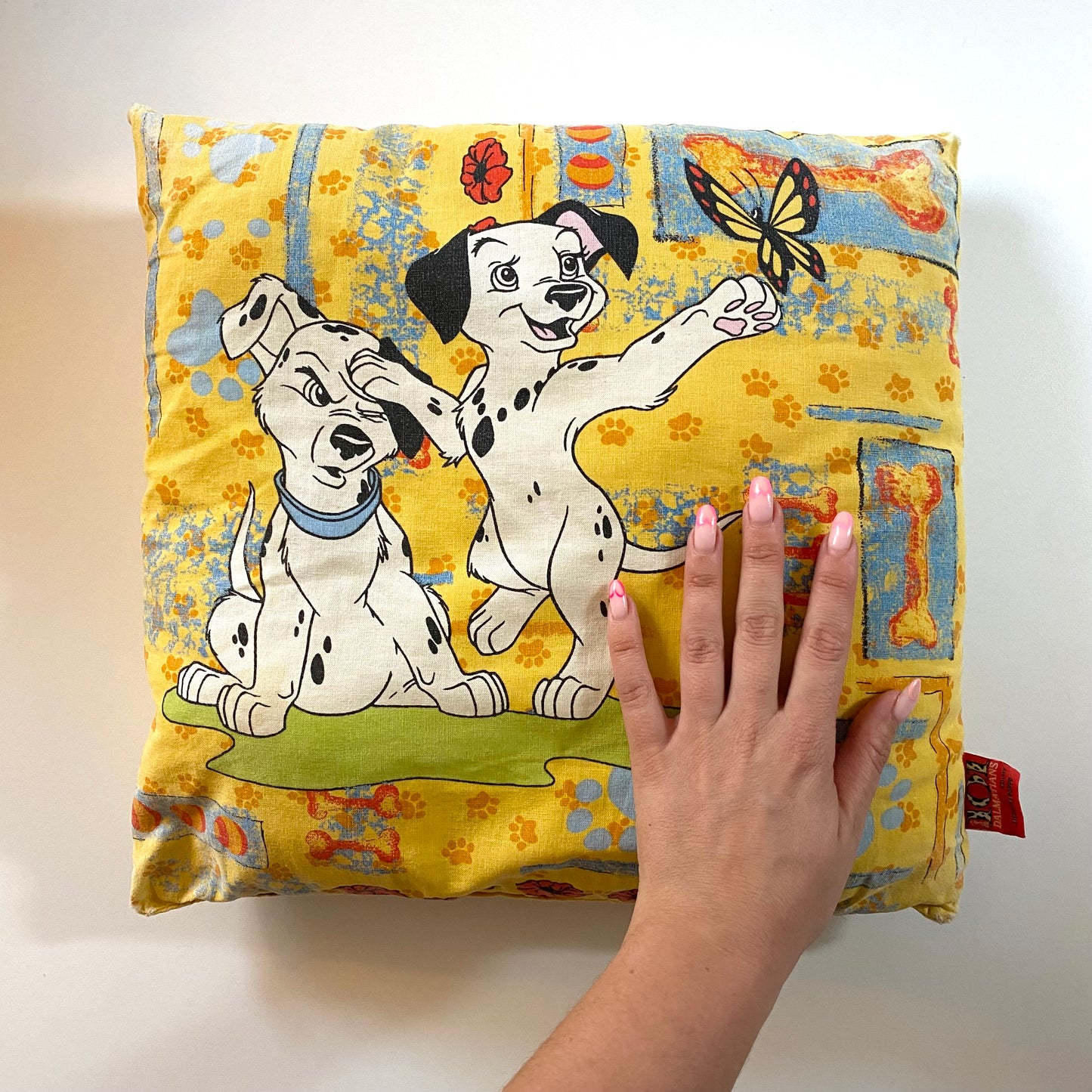 Vintage 101 dalmations square pillow.