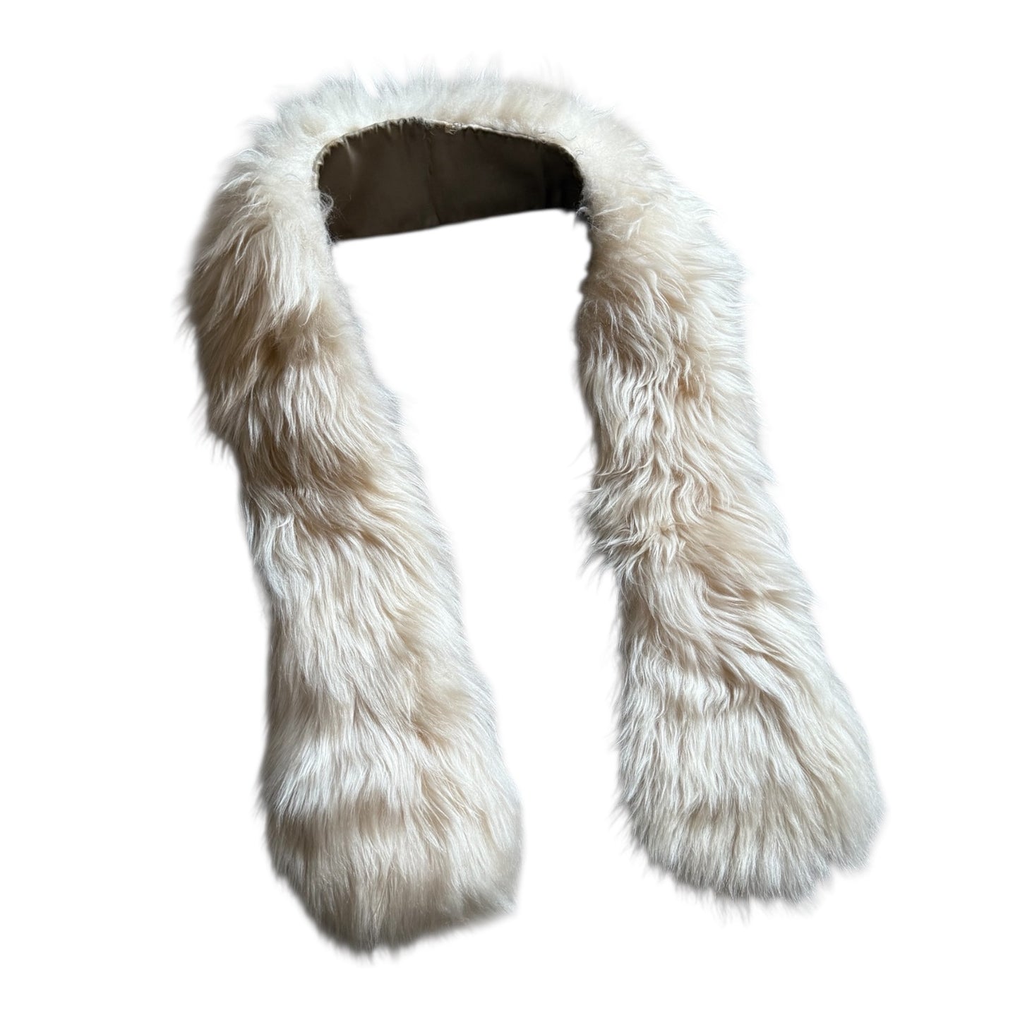 Vintage faux fur cream scarf. Small