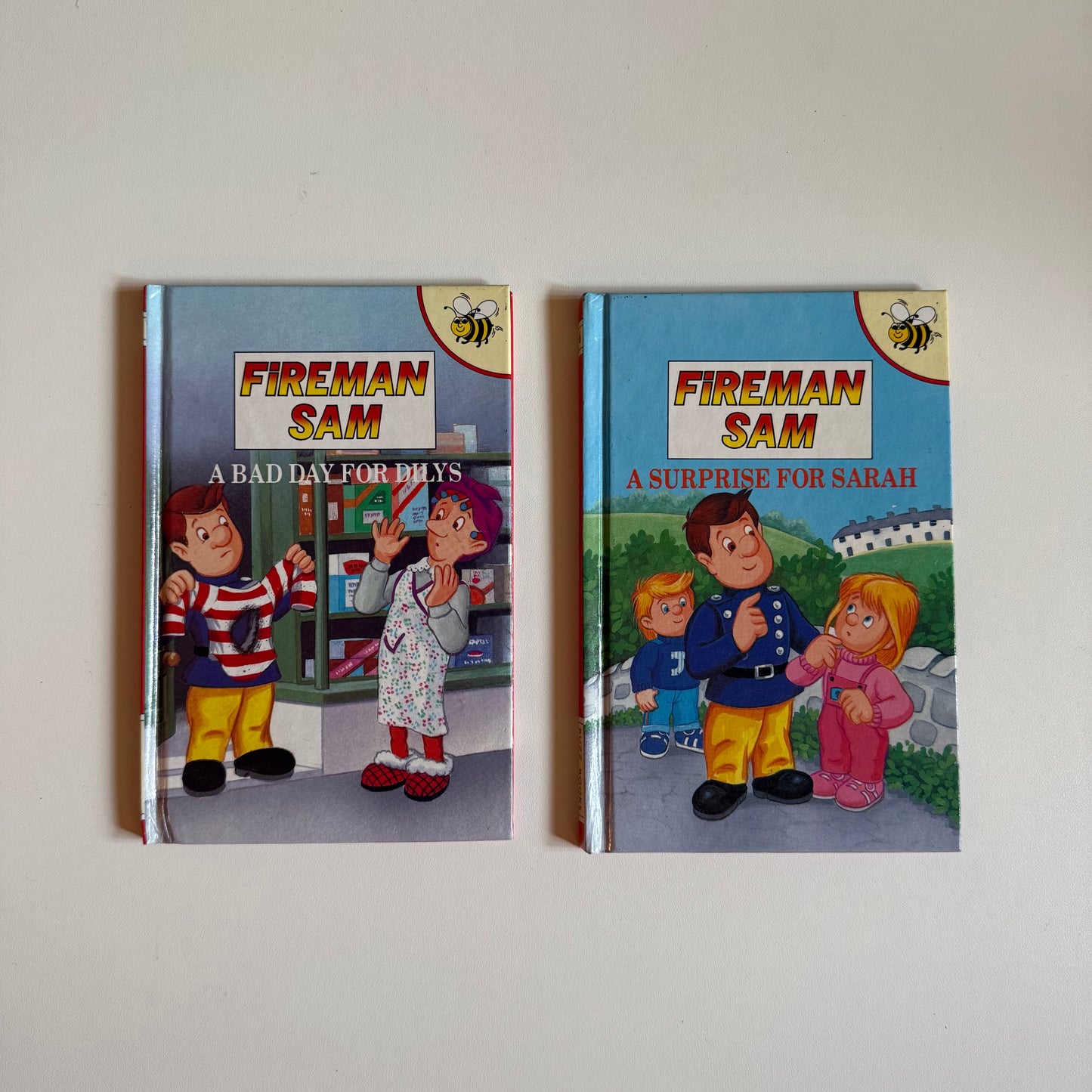 Vintage 1990 set of two fireman Sam books.