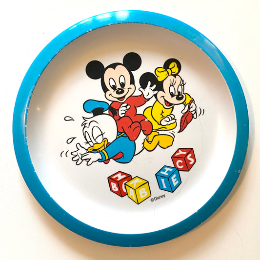 Baby Mickey Mouse plastic plate - vintage condition