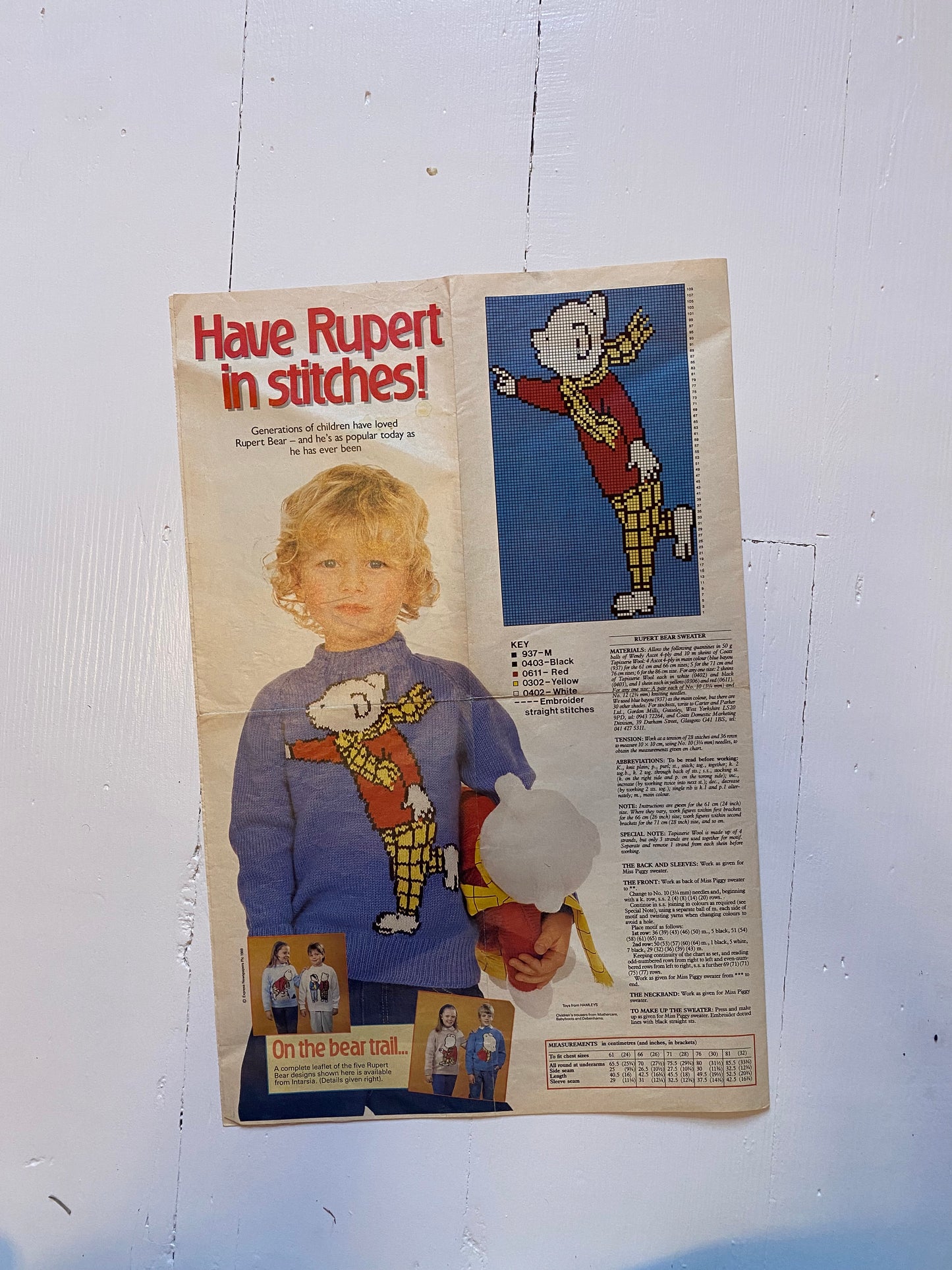 Rupert, Kermit and miss piggy knitting patterns