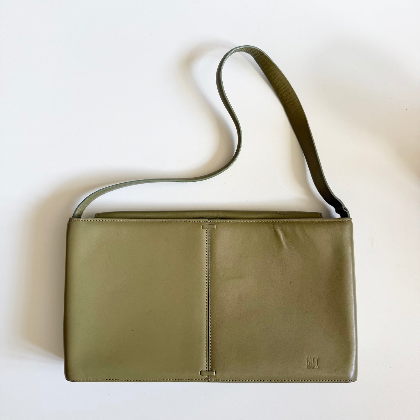 Vintage DKNY city faux leather shoulder bag .mark as shown