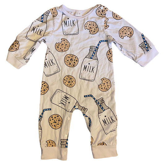 Milk and cookies romper 9-12 months