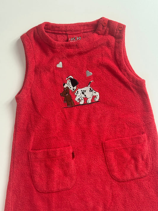 Vintage 101 dalmations Terry dress. Size 4-5 years. 6 and but comes up smaller!
