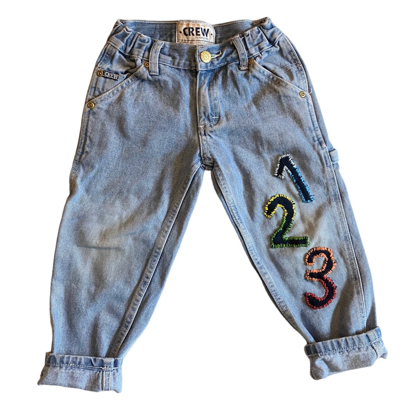 Vintage crew reworked ‘123 embroidered jeans. Age 2-3 years