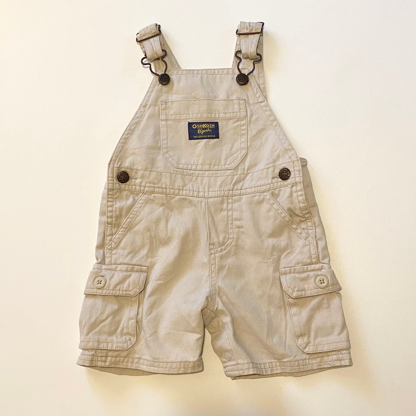 Vintage Oshkosh beige shortalls. Age 12 months
