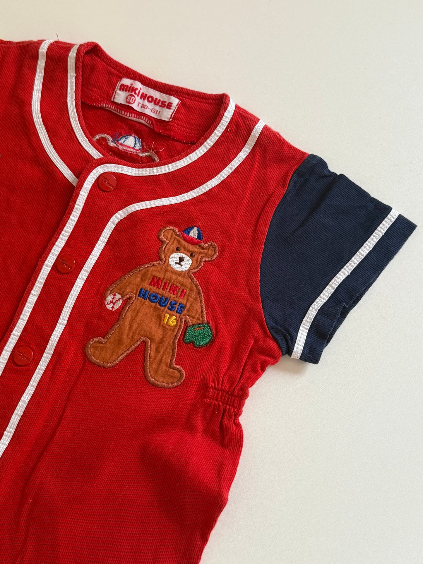 Vintage mikihouse colourblock romper. Size 12-18 months