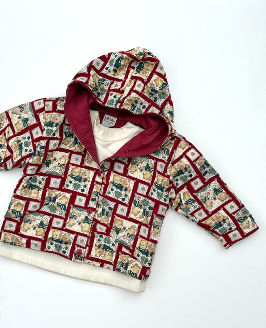 Vintage teddybear corduroy sweatshirt/ jacket. Size 18-24 months