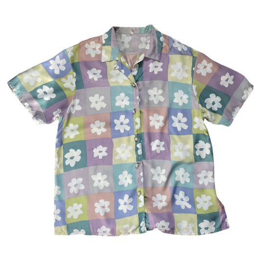 Vintage short sleeved pastel flower shirt. Size M / UNISEX