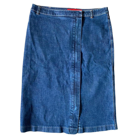 Vintage dark denim mid length fcuk french connection skirt 

Size 12