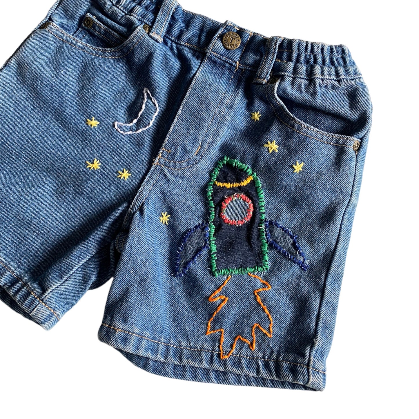 Vintage trader embroidered rocket shorts age 4 years