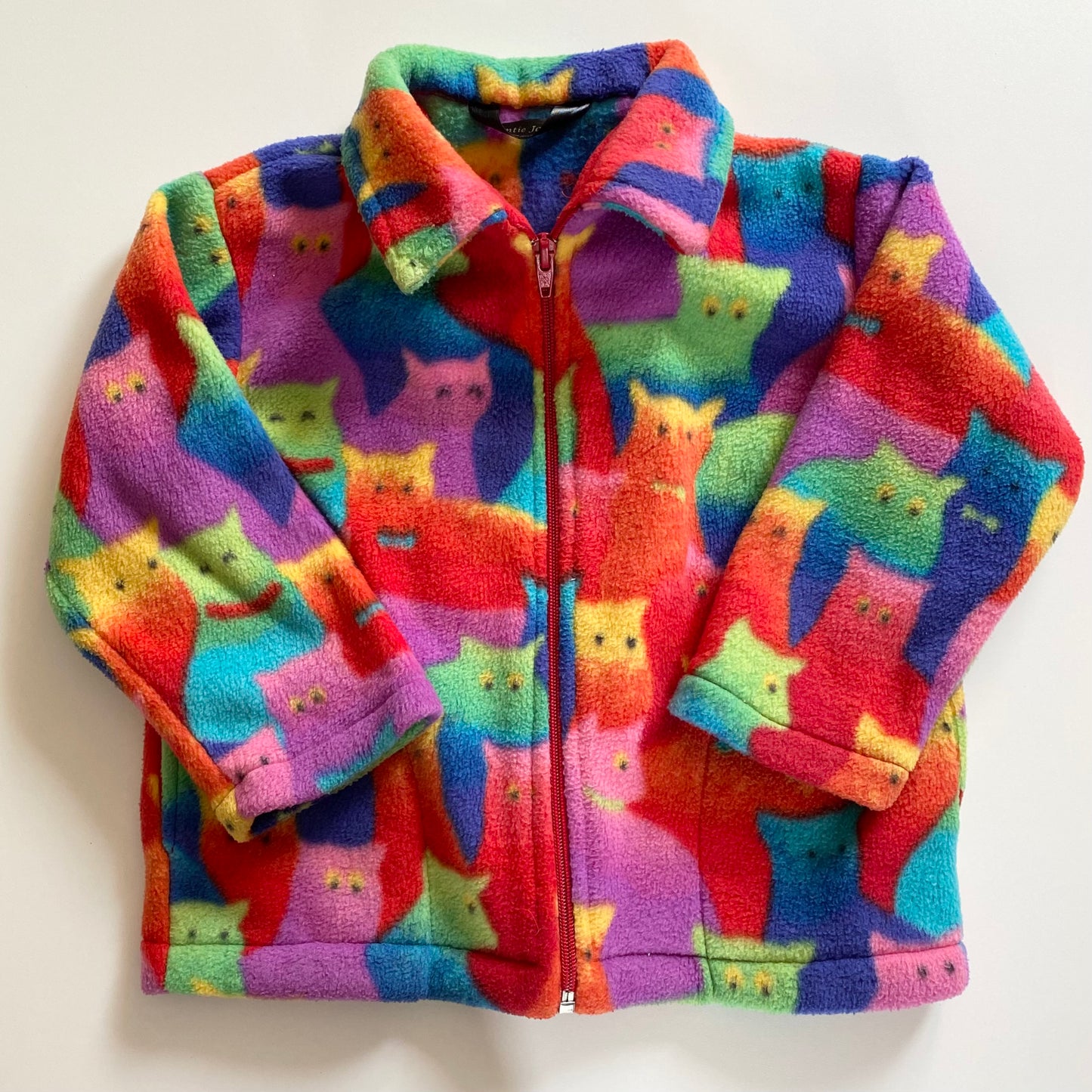 Bright colourful cat fleece. Size 2-3 years