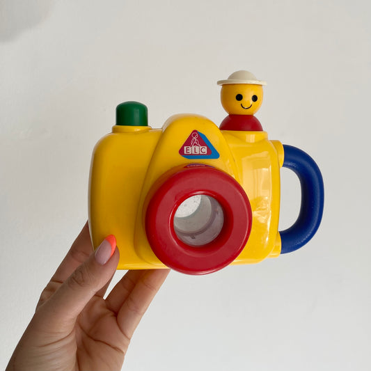 Vintage ELC colour block camera toy. Some scratches on the lense