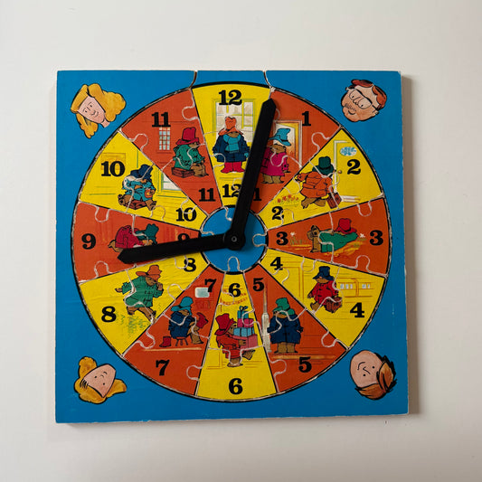 Vintage Paddington wooden clock puzzle