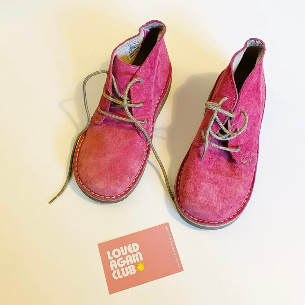 Suede pink hush puppies’ desert boots size 12 1/2