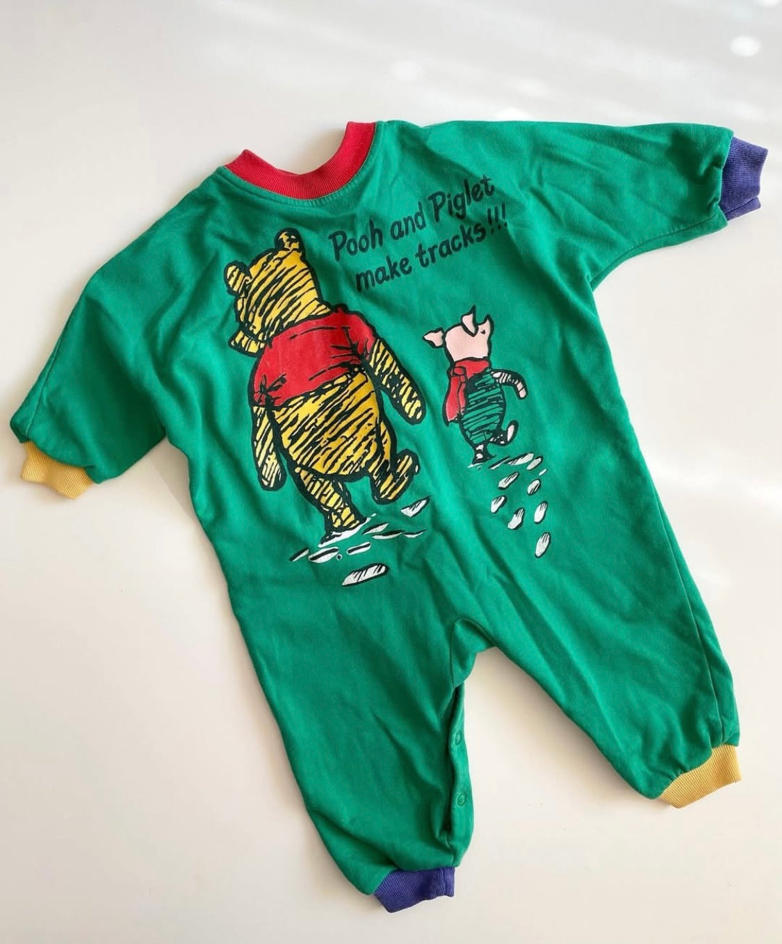 Vintage st michaels colourblock Winnie the Pooh romper 6 months