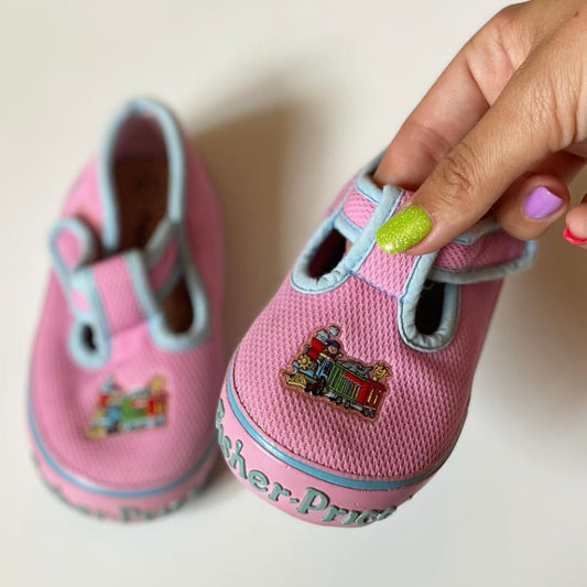Tiny fisher price baby pink & blue pumps size 21