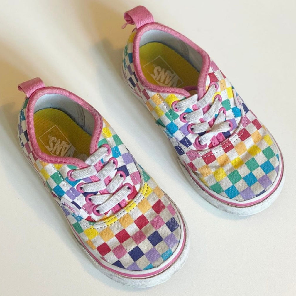 Multicolour check vans UK7