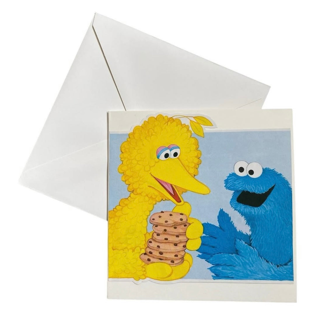 Recycled & homemade vintage card - Sesame Street