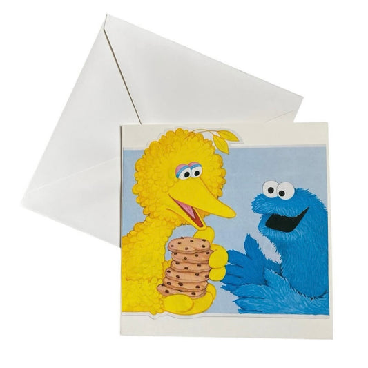 Recycled & homemade vintage card - Sesame Street