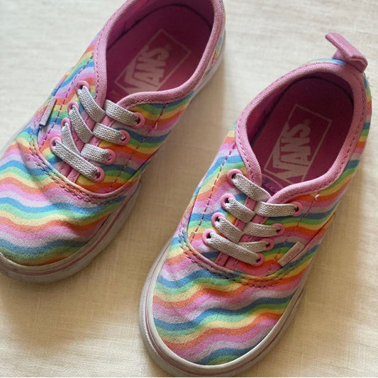 Swirl rainbow preloved VANS ~ size UK8