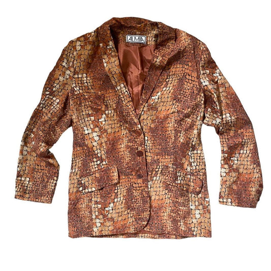 Brown animal print early 90s vintage blazer jacket. 

Size M.