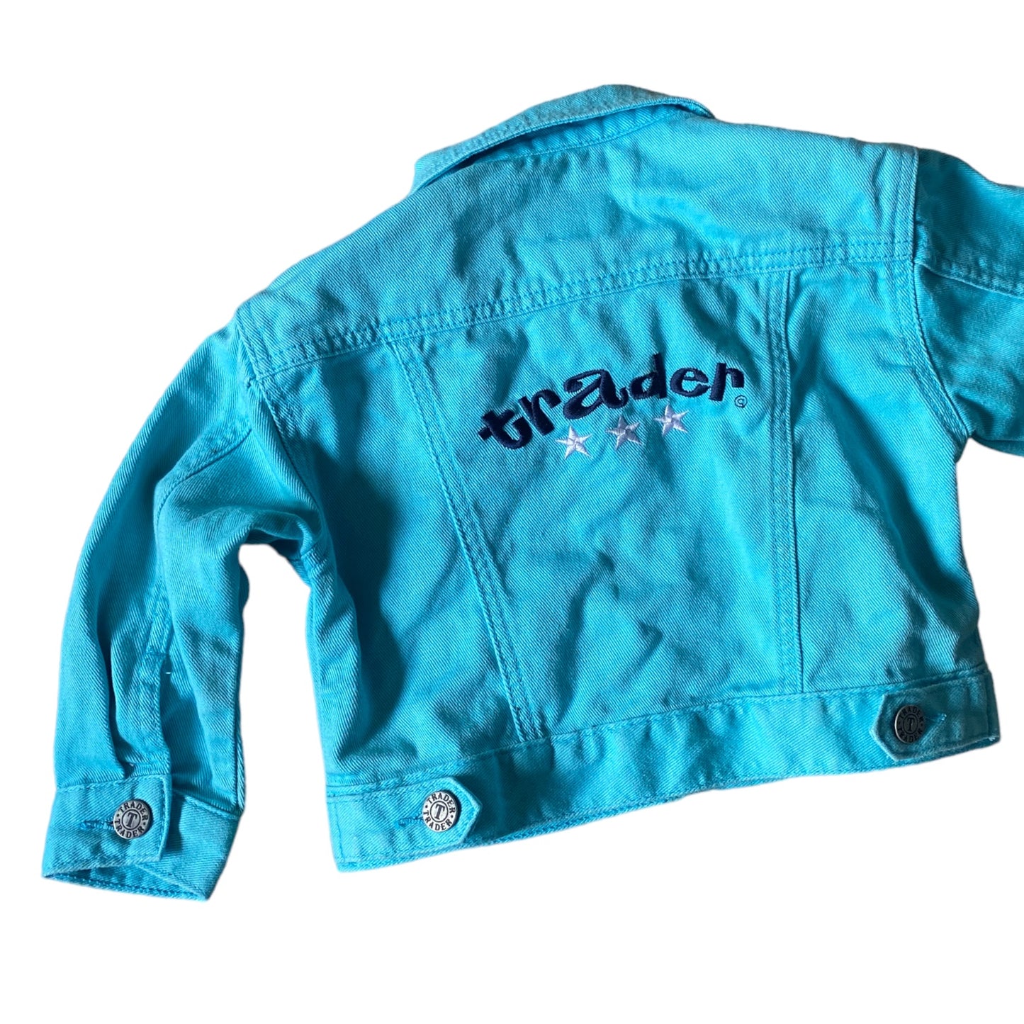 Pale turquoise vintage traders denim jacket age 12 months