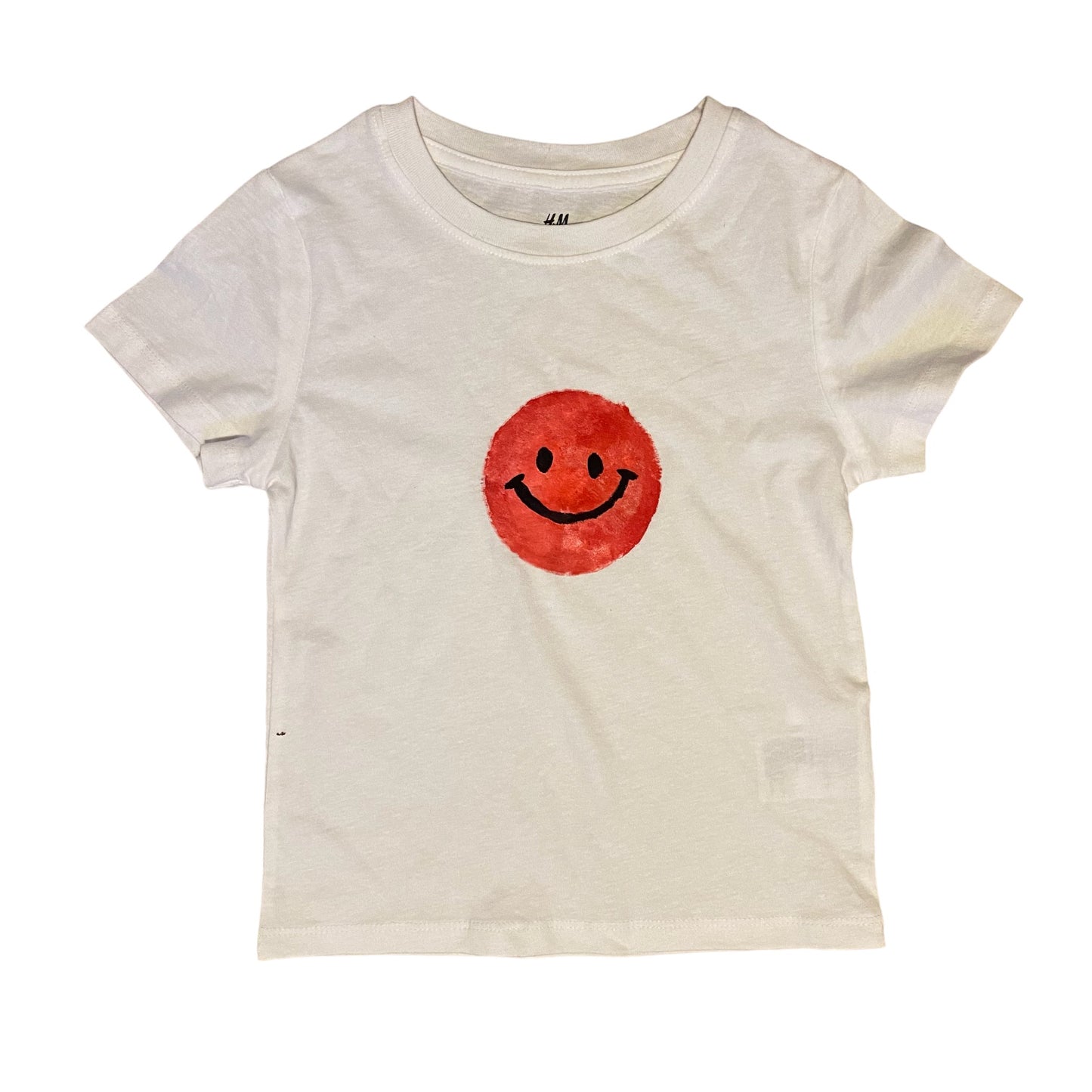 ‘Unperfectly perfect’ smiley face reworked acrylic tshirt age 2-4 years